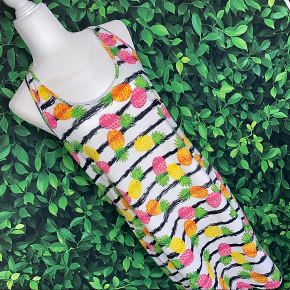 RACERBACK TANK LOUNGE DRESS W/ PINEAPPLE PATTERN · SIZE S/M - Picture 2 of 5